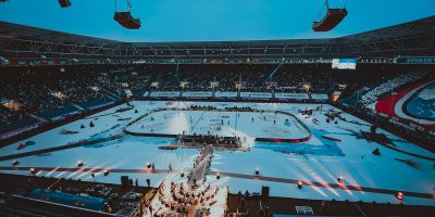 Übersicht vor dem Spiel zwischen den Schwenninger Wild Wings gegen die Adler Mannheim beim 3. DEL Wintergame am 07.01.2017 in Sinsheim, Deutschland. (Foto von City-Press GbR)