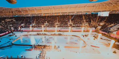 Übersicht vor dem Spiel zwischen den Schwenninger Wild Wings gegen die Adler Mannheim beim 3. DEL Wintergame am 07.01.2017 in Sinsheim, Deutschland. (Foto von City-Press GbR)